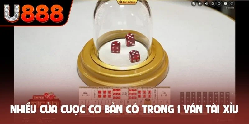 Nhiều cửa cược cơ bản có trong 1 ván tài xỉu